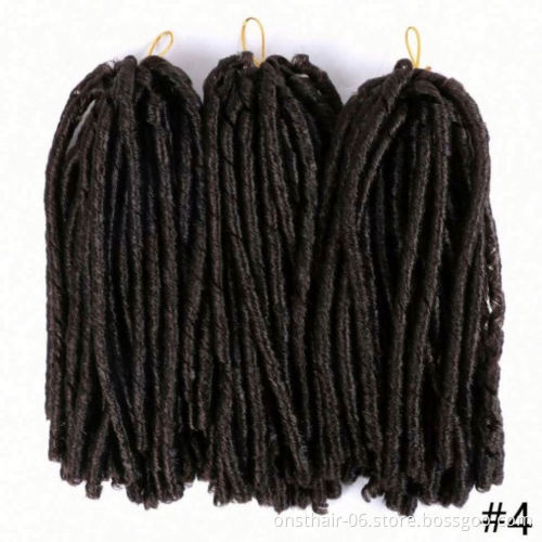 Synthetic Braiding Hair Extensions Dreadlocks Ombre Brown Color X-TRESS Soft Straight Faux Locs Crochet Braids Hair For Women